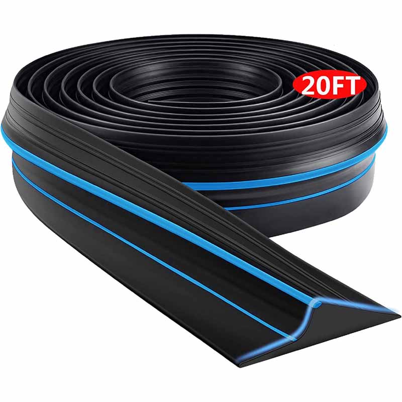 Jin&Bao Universal Garage Door Threshold Seal Strip, Bottom Weather Stripping Replacement Rubber Waterproof 20 FT LengthBlue